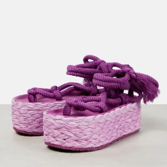 ISABEL MARANT  Elif Platform Espadrille Sandals - Picture 1 of 8